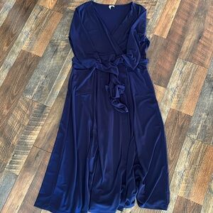 Navy 3/4 sleeve, tie Waist ASOS dress